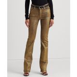 Lauren Ralph Lauren Women's Metallic High-Rise Boot Jeans Gold B4HP