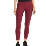 Aqua Women's Cris Cross Waist Athletic Leggings Merlot/Black B4HP