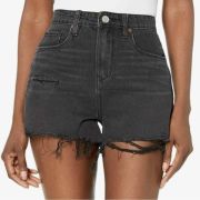 Blank NYC Cutoff Shorts 25 The Reeve High Rise Ribcage Black Denim Short B4HP