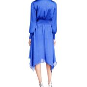 Michael Kors Women’s Jacquared Zebra-Print Plisse Dress Royal Blue Regular B4HP