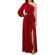 Aqua Women’s Matte Jersey One Shoulder Split Hem Evening Dress Gown Size 8 B4HP