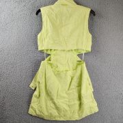 STEVE MADDEN Women’s Evan Cutout Mini Shirt Dress Small Sunny Lime B4HP