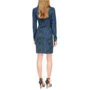 Michael Kors Women’s Zebra Print Snap Ruched Mini Dress Blue B4HP