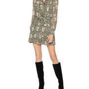 Paige Women’s Vittoria Silk Floral Print Neck Tie Mini Dress M B4HP $369