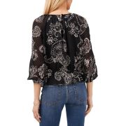 Vince Camuto Women’s Paisley-Print Open-Shoulder Elastic-Waist Blouse S B4HP