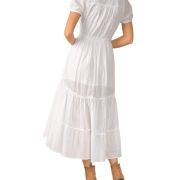 Elan Women’s Cotton Long Daytime Maxi Dress S White B4HP