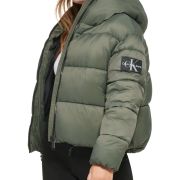 Calvin Klein Jeans Women Hooded Puffer Jacket CJ2J6149 Size XL Green B4HP