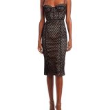 Bardot Women's Charley Lace Cocktail Sleeveless Midi Dress B4HP