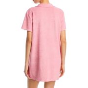 WAYF Women’s Polo Mini Terry Cloth Shirt Dress Pink Medium B4HP