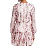 Aqua Womens Metallic Stripe Snake Print Ruffled Mini Dress Pink Multi XL B4HP