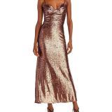 Bardot Women's Stasia Sequined Formal Maxi Evening Dress Gown B4HP Defective
