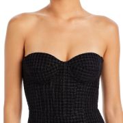 Aqua Women’s Black Tweed Strapless Short Mini Dress M B4HP