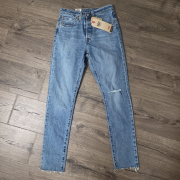 Levi’s Original 501 Distressed Skinny Jeans Salsa Sugar 26×30 295020203 B4HP