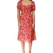 Sanctuary Women’s Floral Puff Sleeve Sweetheart Midi Dress Size 2 B4HP