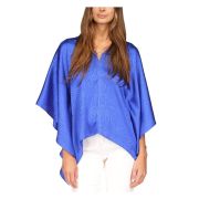 MICHAEL Michael Kors Women’s Blue Flutter Sleeve V Neck Top S/M B4HP