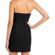 Aqua Women’s Black Tweed Strapless Short Mini Dress M B4HP