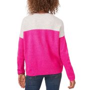 Vince Camuto Women’s Cozy Extended Shoulder Color Blocked Sweater Pink L B4HP