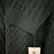 Calvin Klein Women’s Buckle-detail Shawl Collar Sweater Dress Dark Green XL B4HP