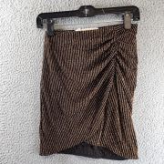 MICHAEL Michael Kors Women’s Sparkle Metallic-Stripe Skirt XL Black/Gold B4HP