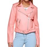 LEVI'S Women's Faux-Leather Belted Hem Moto Jacket B4HP