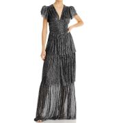 Sabina Musayev Women’s Black Sarah Tiered Sequined Dress M B4HP NO TAGS $570