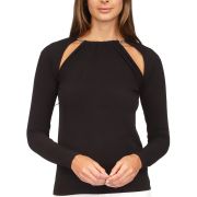 MICHAEL Michael Kors Women’s Chain-Neck Cut-Out Top Black B4HP