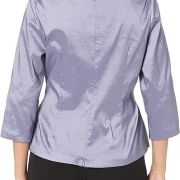 Alex Evenings Shawl V-Neck Collar 3/4 Sleeve Tie Waist Blouse Lavender B4HP
