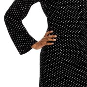 AQUA Metallic Dot Velvet Mini Party Dress Black B4HP