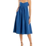 Aqua Women's Havana Linen Blend Boho Long Sundress B4HP