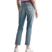 Lucky Brand Drew Distressed High-Rise Mom Jeans Blue 25R $119 B4HP