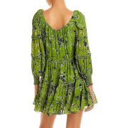 Cinq à Sept Women’s Vicky Green Floral Print V Neck Mini Dress Size 4 B4HP