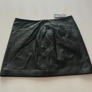 LAUREN RALPH LAUREN Women’s Leather Pencil Mini Skirt 14 Black B4HP
