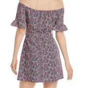 Women Lost and Wander Orchid Off-the-Shoulder Floral Mini Dress Size large B4HP