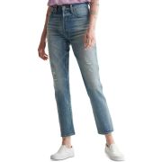 Lucky Brand Drew Distressed High-Rise Mom Jeans Blue 25R $119 B4HP