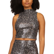 Michael Michael Kors Women’s Sequined Cropped Tank Top Gray L B4HP