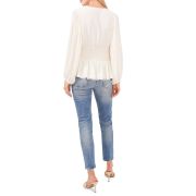 Vince Camuto Women’s Smocked-Waist Top White XS B4HP