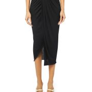 Helmut Lang Women’s Ruched Draped Slit Skirt M B4HP No Tags