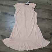 LAUREN RALPH LAUREN Asymmetrical Jersey Dress Size 16 Defective Check Pics B4HP
