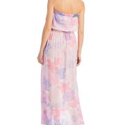 Tiare Hawaii Women’s Blue Bamboo Strapless Maxi Dress Cover-Up One Size B4HP