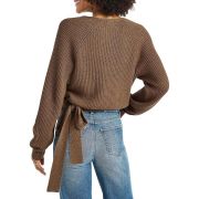 Splendid Women’s Adele Ribbed Knit Top Wrap Sweater L B4HP