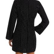 AQUA Metallic Dot Velvet Mini Party Dress Black B4HP