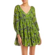 Cinq à Sept Women’s Vicky Green Floral Print V Neck Mini Dress Size 4 B4HP