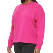 Calvin Klein Performance Plus Size Logo Fleece Crewneck Sweatshirt Pink 2X B4HP