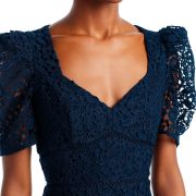 Aqua Women’s Crochet Short V-Neck Mini Dress XS B4HP