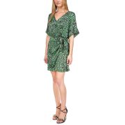 MICHAEL MICHAEL KORS Women’s Zebra-Print Tie Dress Green XL B4HP