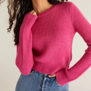 Z Supply Women Daphne Sweater In Punch Pink XS B4HP