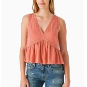 Lucky Brand Women’s Geo Lace Trim Tank Top L B4HP