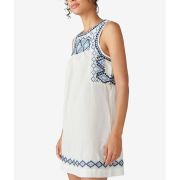 Lucky Brand Women’s Embroidered Sleeveless Mini Dress White XS B4HP