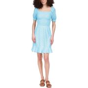 Michael MICHAEL KORS Women’s Aqua Eyelet Smocked Peasant Dress Blue S B4HP