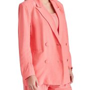 Steve Madden Women’s Baldwin Linen Blend Double-Breasted Blazer Jacket S B4HP